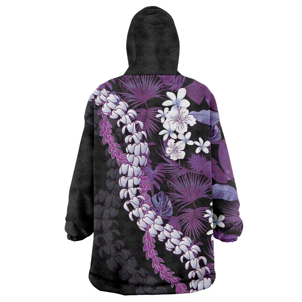 Poni Aloha Hawaii Lei Wearable Blanket Hoodie Tropical Flowers Elegant Vibe LT14 - Polynesian Pride