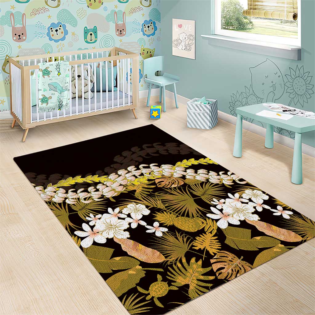 Kula Aloha Hawaii Lei Area Rug Tropical Flowers Elegant Vibe - Polynesian Pride