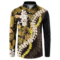 Kula Aloha Hawaii Lei Button Sweatshirt Tropical Flowers Elegant Vibe - Polynesian Pride