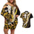 Kula Aloha Hawaii Lei Couples Matching Off Shoulder Short Dress and Hawaiian Shirt Tropical Flowers Elegant Vibe - Polynesian Pride