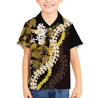 Kula Aloha Hawaii Lei Family Matching Off The Shoulder Long Sleeve Dress and Hawaiian Shirt Tropical Flowers Elegant Vibe - Polynesian Pride