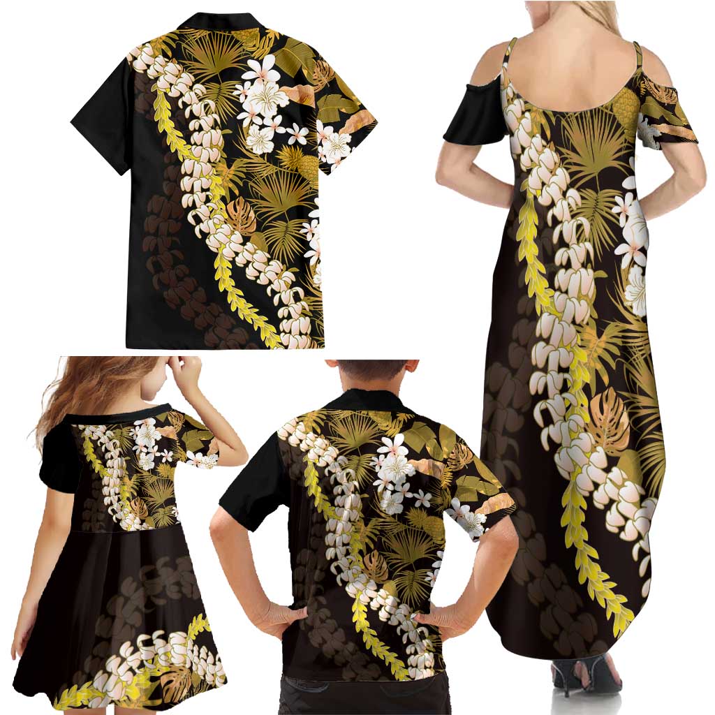Kula Aloha Hawaii Lei Family Matching Summer Maxi Dress and Hawaiian Shirt Tropical Flowers Elegant Vibe - Polynesian Pride