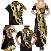 Kula Aloha Hawaii Lei Family Matching Summer Maxi Dress and Hawaiian Shirt Tropical Flowers Elegant Vibe - Polynesian Pride
