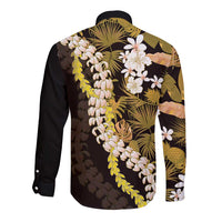 Kula Aloha Hawaii Lei Long Sleeve Button Shirt Tropical Flowers Elegant Vibe LT14 - Polynesian Pride
