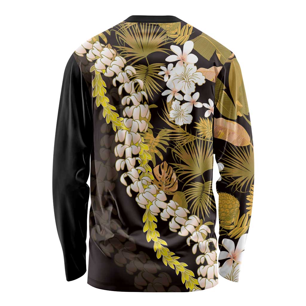 Kula Aloha Hawaii Lei Long Sleeve Shirt Tropical Flowers Elegant Vibe LT14 - Polynesian Pride