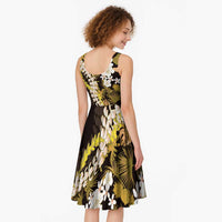 Kula Aloha Hawaii Lei Midi Dress Tropical Flowers Elegant Vibe - Polynesian Pride