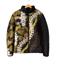 Kula Aloha Hawaii Lei Padded Jacket Tropical Flowers Elegant Vibe - Polynesian Pride