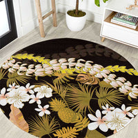 Kula Aloha Hawaii Lei Round Carpet Tropical Flowers Elegant Vibe - Polynesian Pride