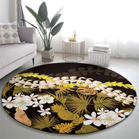 Kula Aloha Hawaii Lei Round Carpet Tropical Flowers Elegant Vibe - Polynesian Pride