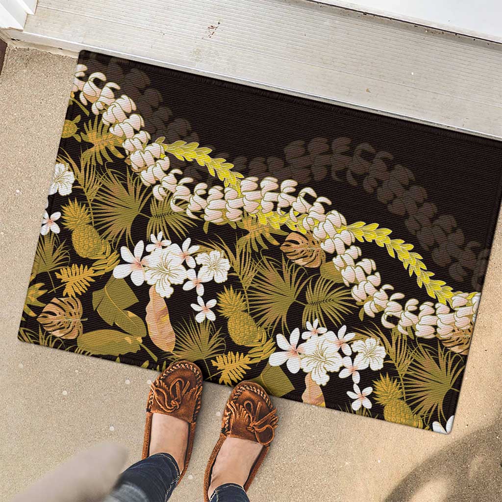 Kula Aloha Hawaii Lei Rubber Doormat Tropical Flowers Elegant Vibe LT14 - Polynesian Pride