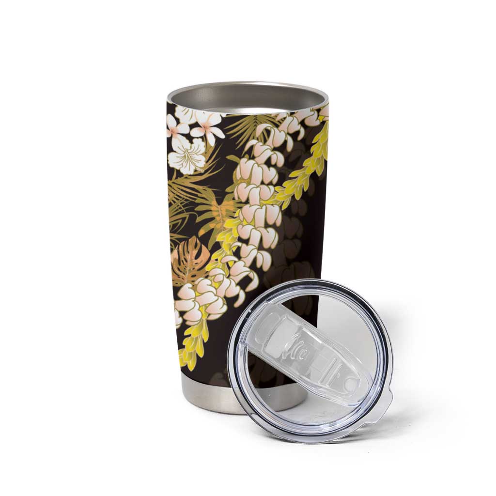 Kula Aloha Hawaii Lei Tumbler Cup Tropical Flowers Elegant Vibe - Polynesian Pride