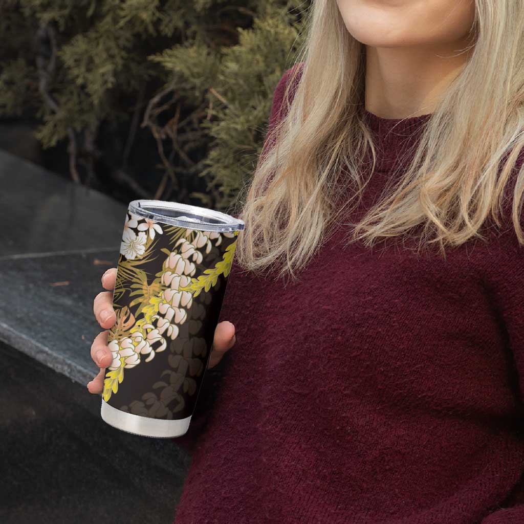 Kula Aloha Hawaii Lei Tumbler Cup Tropical Flowers Elegant Vibe - Polynesian Pride