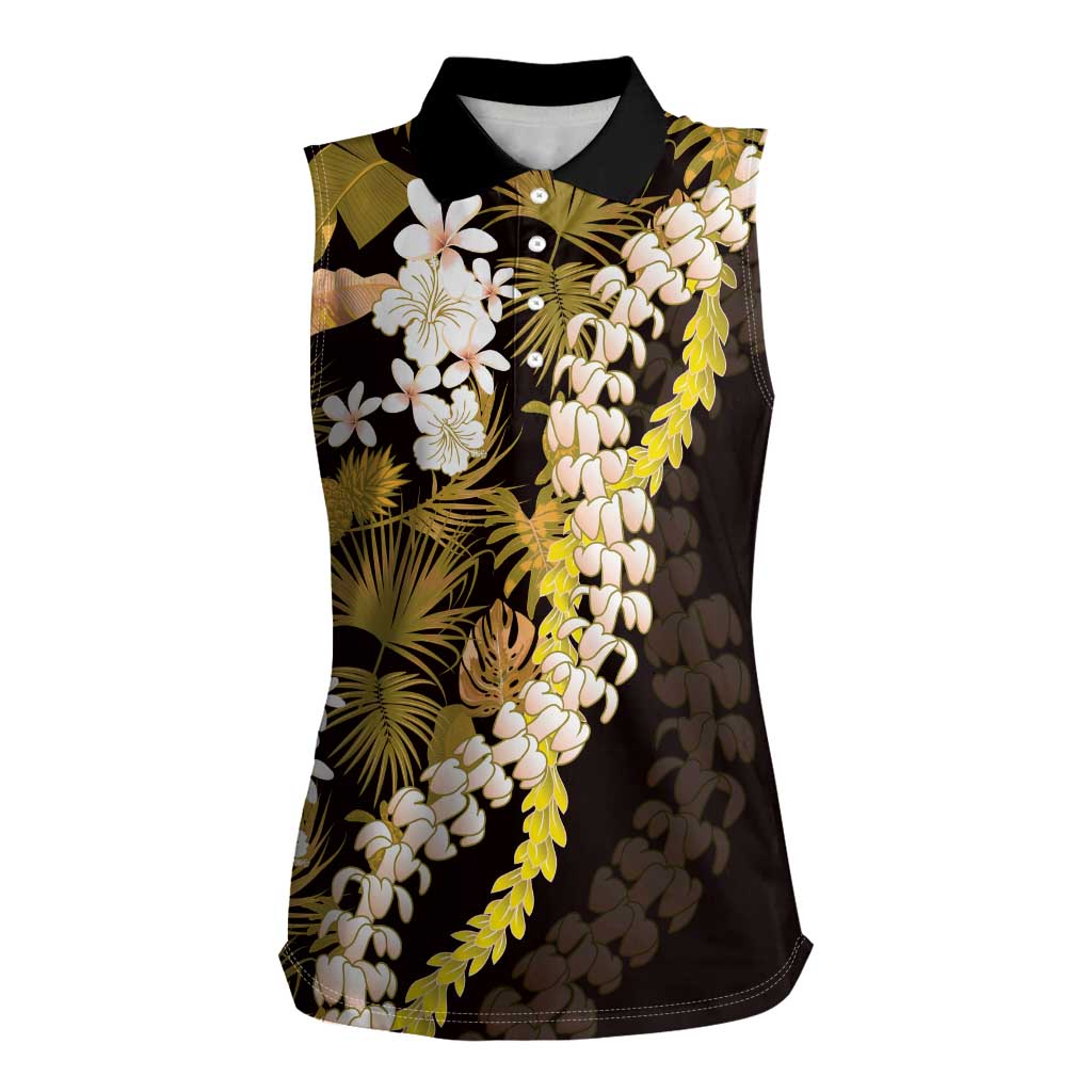 Kula Aloha Hawaii Lei Women Sleeveless Polo Shirt Tropical Flowers Elegant Vibe - Polynesian Pride