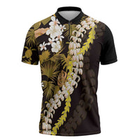 Kula Aloha Hawaii Lei Zipper Polo Shirt Tropical Flowers Elegant Vibe - Polynesian Pride
