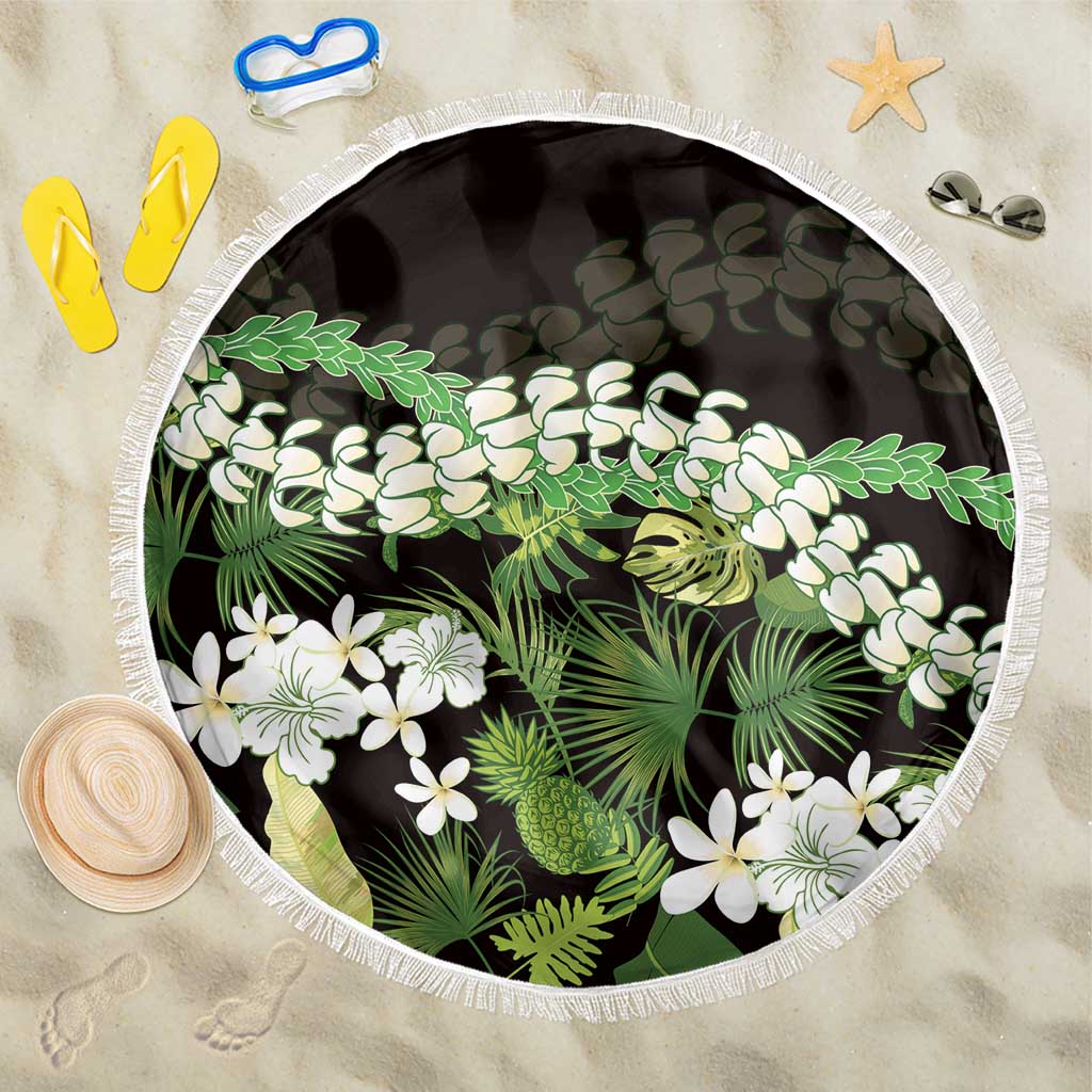 Omaomao Aloha Hawaii Lei Beach Blanket Tropical Flowers Elegant Vibe LT14 One Size 150cm Green - Polynesian Pride