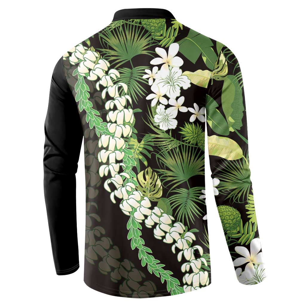 Omaomao Aloha Hawaii Lei Button Sweatshirt Tropical Flowers Elegant Vibe LT14 - Polynesian Pride