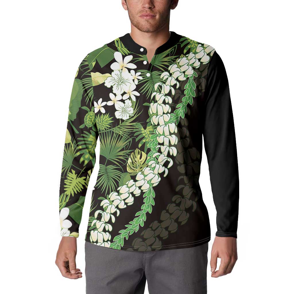 Omaomao Aloha Hawaii Lei Button Sweatshirt Tropical Flowers Elegant Vibe LT14 - Polynesian Pride