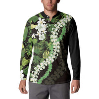 Omaomao Aloha Hawaii Lei Button Sweatshirt Tropical Flowers Elegant Vibe LT14 - Polynesian Pride