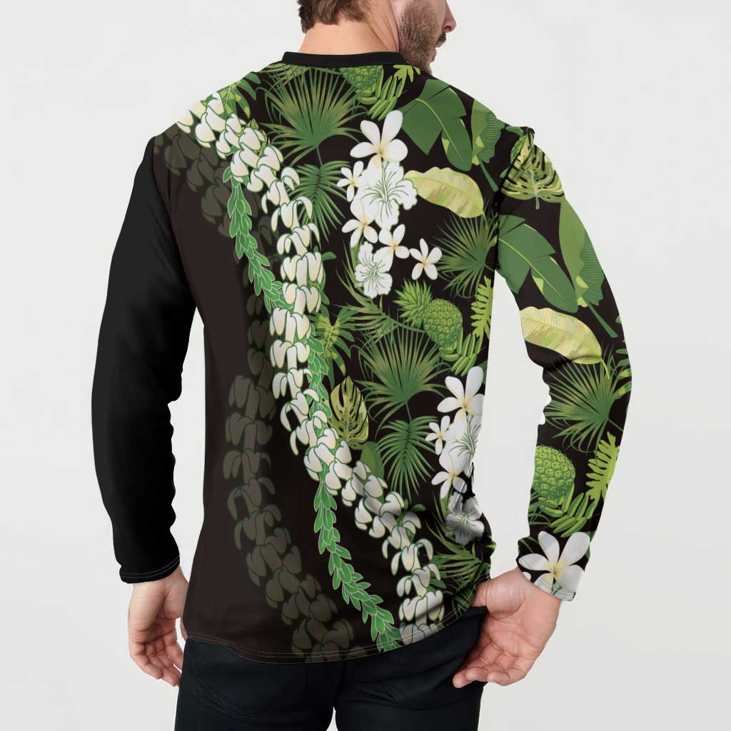 Omaomao Aloha Hawaii Lei Button Sweatshirt Tropical Flowers Elegant Vibe LT14 - Polynesian Pride