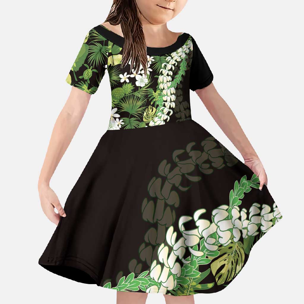 Omaomao Aloha Hawaii Lei Family Matching Mermaid Dress and Hawaiian Shirt Tropical Flowers Elegant Vibe - Polynesian Pride