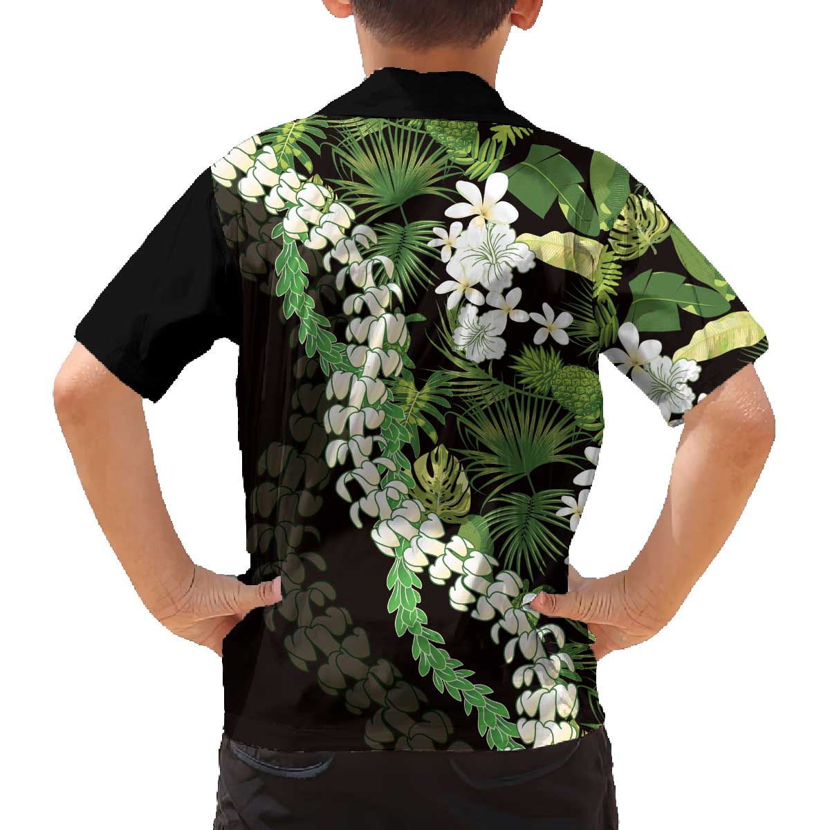 Omaomao Aloha Hawaii Lei Family Matching Off The Shoulder Long Sleeve Dress and Hawaiian Shirt Tropical Flowers Elegant Vibe - Polynesian Pride