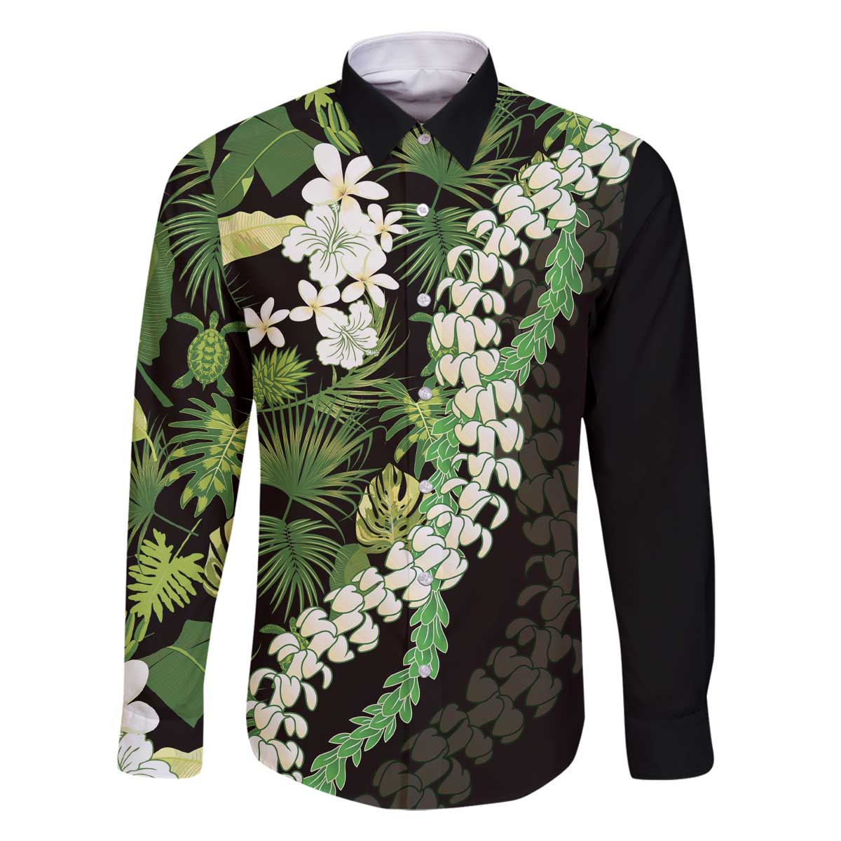 Omaomao Aloha Hawaii Lei Family Matching Off The Shoulder Long Sleeve Dress and Hawaiian Shirt Tropical Flowers Elegant Vibe - Polynesian Pride