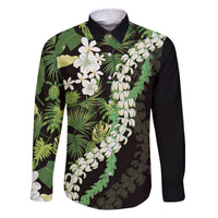 Omaomao Aloha Hawaii Lei Family Matching Off The Shoulder Long Sleeve Dress and Hawaiian Shirt Tropical Flowers Elegant Vibe - Polynesian Pride