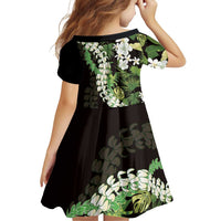 Omaomao Aloha Hawaii Lei Family Matching Off Shoulder Short Dress and Hawaiian Shirt Tropical Flowers Elegant Vibe - Polynesian Pride