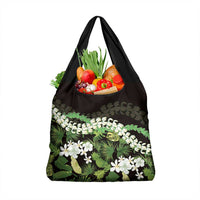 Omaomao Aloha Hawaii Lei Grocery Bag Tropical Flowers Elegant Vibe LT14 1-pack One Size Green - Polynesian Pride