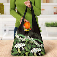 Omaomao Aloha Hawaii Lei Grocery Bag Tropical Flowers Elegant Vibe LT14 - Polynesian Pride
