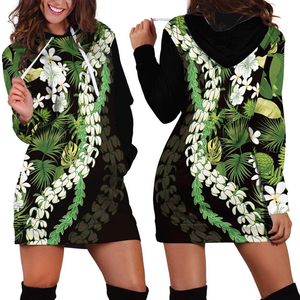 Omaomao Aloha Hawaii Lei Hoodie Dress Tropical Flowers Elegant Vibe - Polynesian Pride