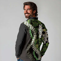 Omaomao Aloha Hawaii Lei Long Sleeve Polo Shirt Tropical Flowers Elegant Vibe - Polynesian Pride