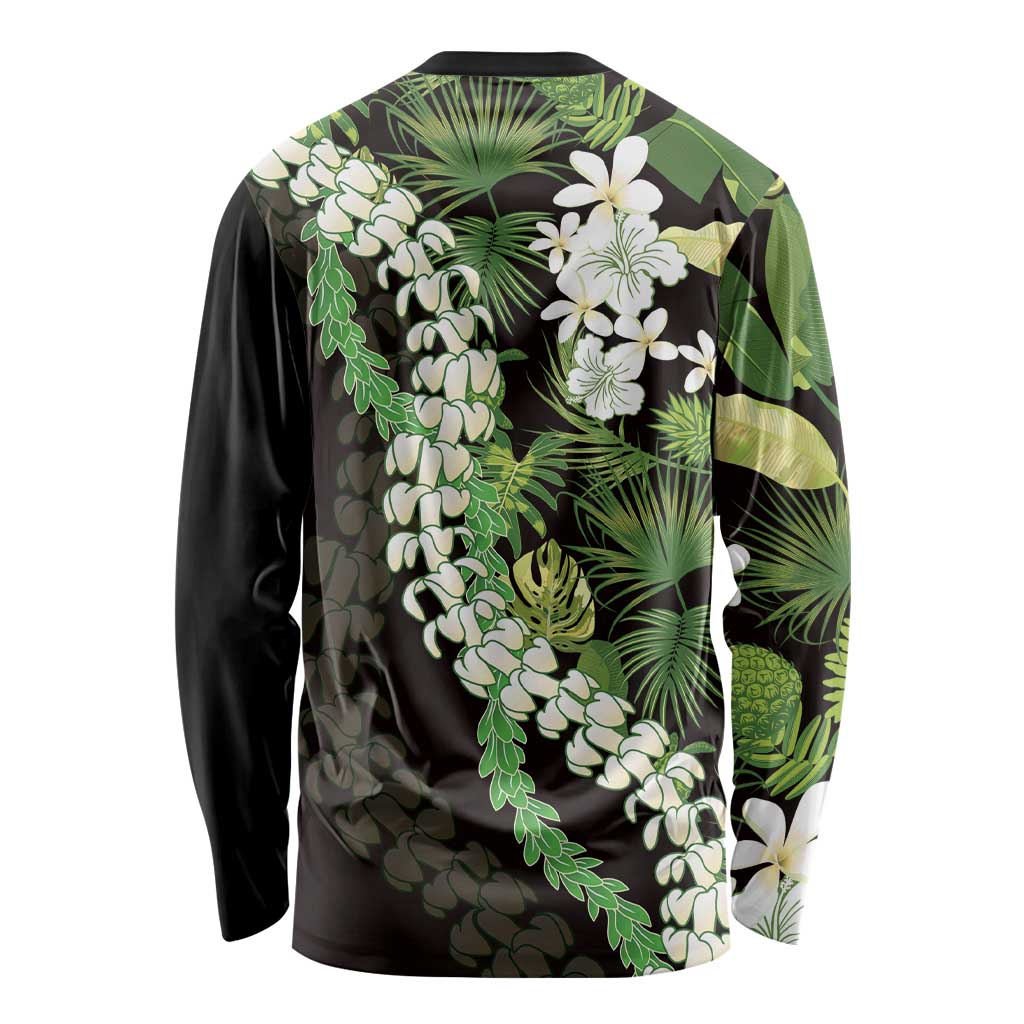 Omaomao Aloha Hawaii Lei Long Sleeve Shirt Tropical Flowers Elegant Vibe LT14 - Polynesian Pride