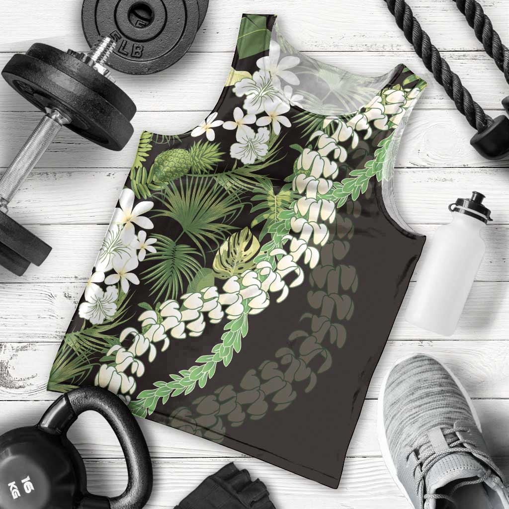 Omaomao Aloha Hawaii Lei Men Tank Top Tropical Flowers Elegant Vibe LT14 - Polynesian Pride