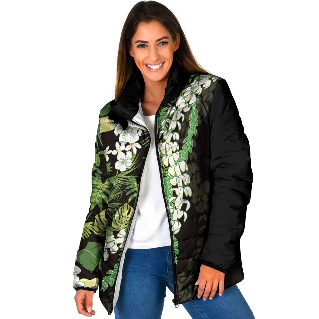 Omaomao Aloha Hawaii Lei Padded Jacket Tropical Flowers Elegant Vibe - Polynesian Pride