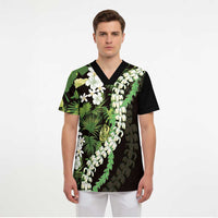 Omaomao Aloha Hawaii Lei Scrub Top Tropical Flowers Elegant Vibe LT14 - Polynesian Pride