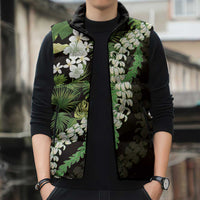 Omaomao Aloha Hawaii Lei Sleeveless Puffer Jacket Tropical Flowers Elegant Vibe - Polynesian Pride