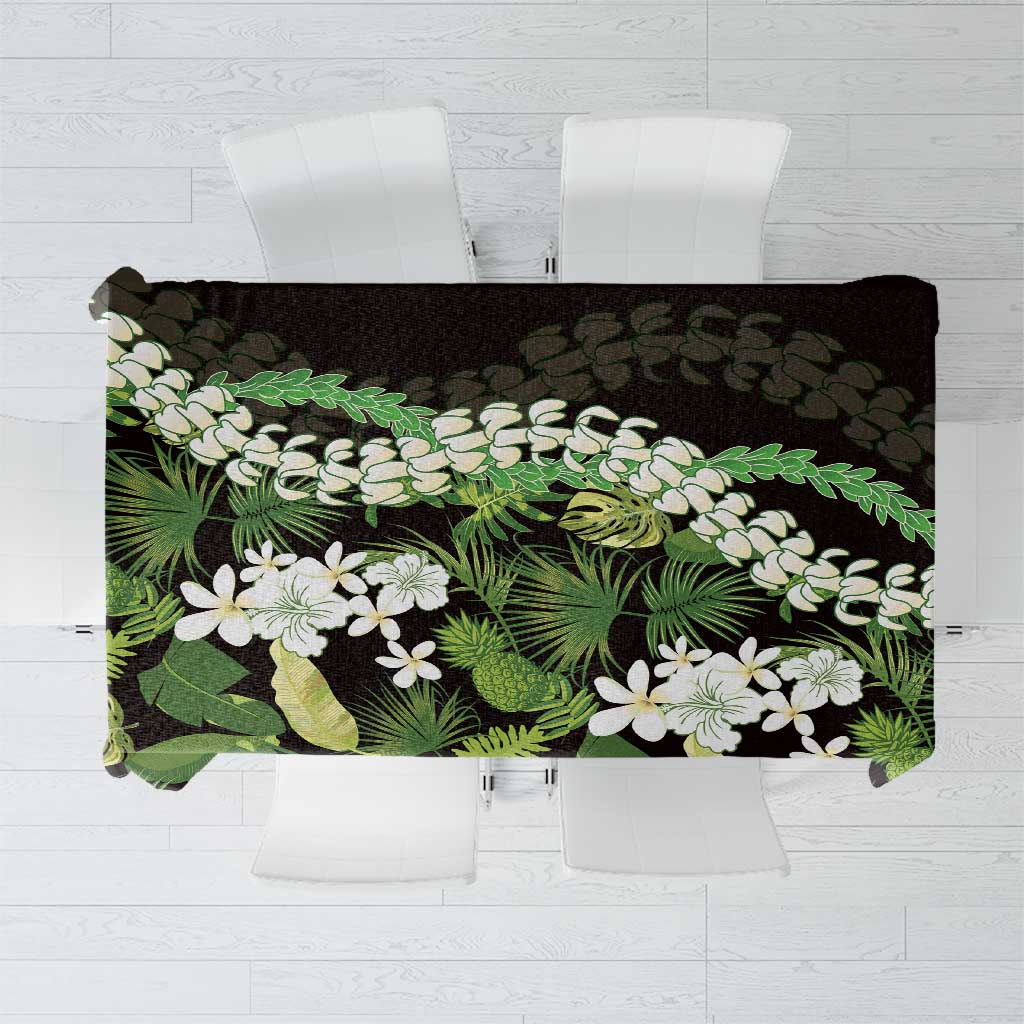 Omaomao Aloha Hawaii Lei Tablecloth Tropical Flowers Elegant Vibe LT14 Green - Polynesian Pride