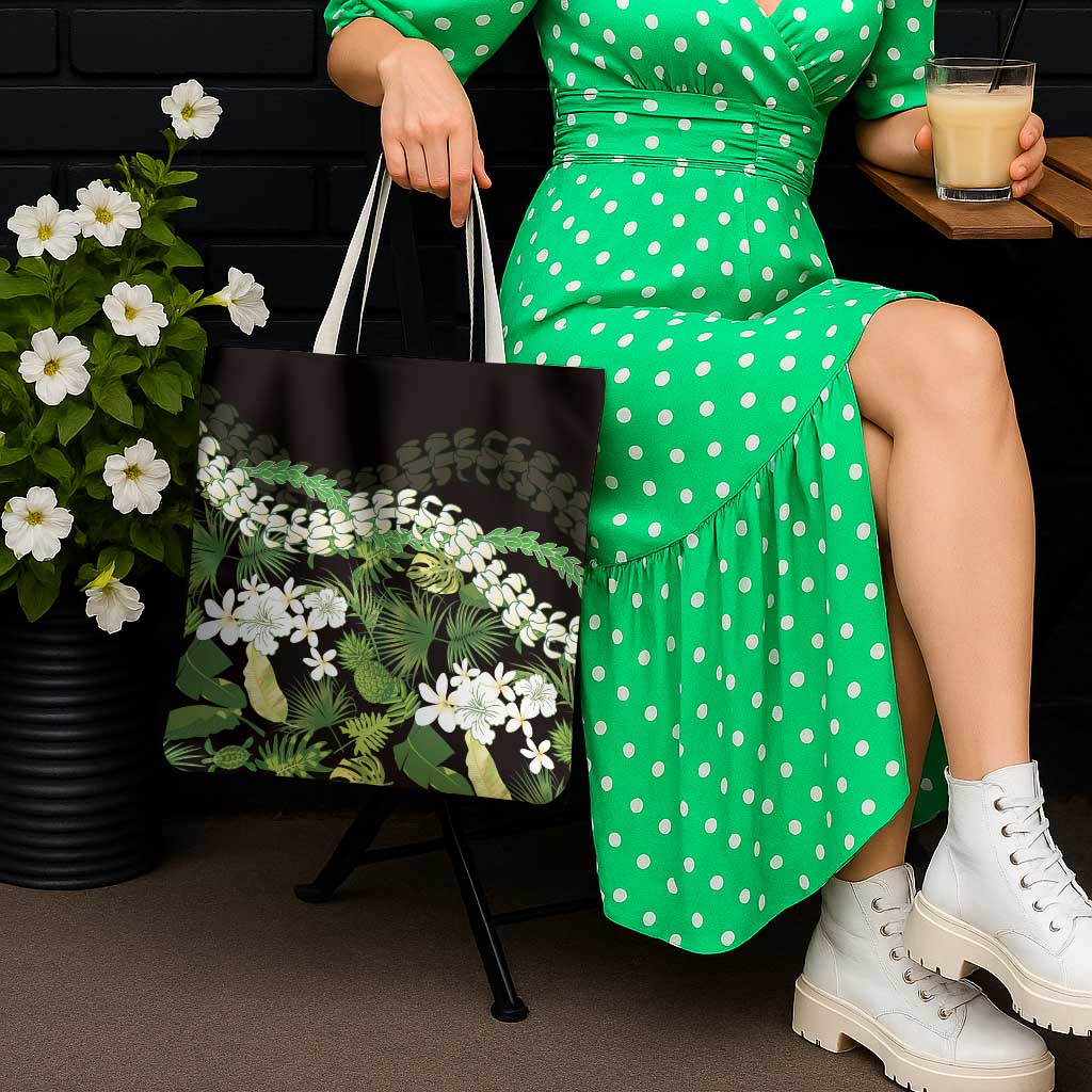 Omaomao Aloha Hawaii Lei Tote Bag Tropical Flowers Elegant Vibe - Polynesian Pride