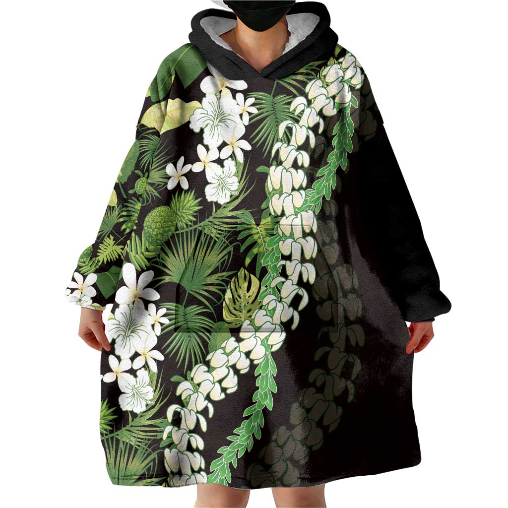 Omaomao Aloha Hawaii Lei Wearable Blanket Hoodie Tropical Flowers Elegant Vibe LT14 - Polynesian Pride