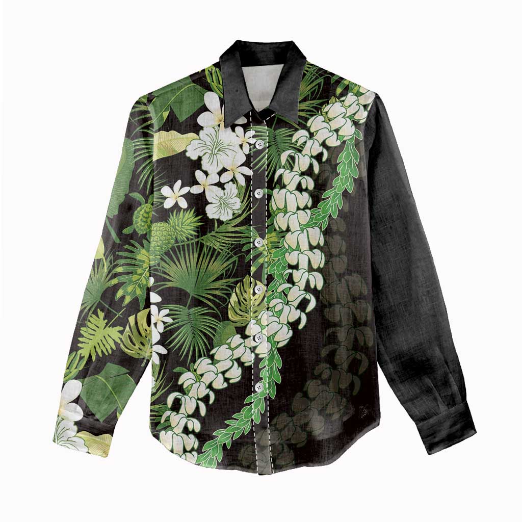 Omaomao Aloha Hawaii Lei Women Casual Shirt Tropical Flowers Elegant Vibe - Polynesian Pride
