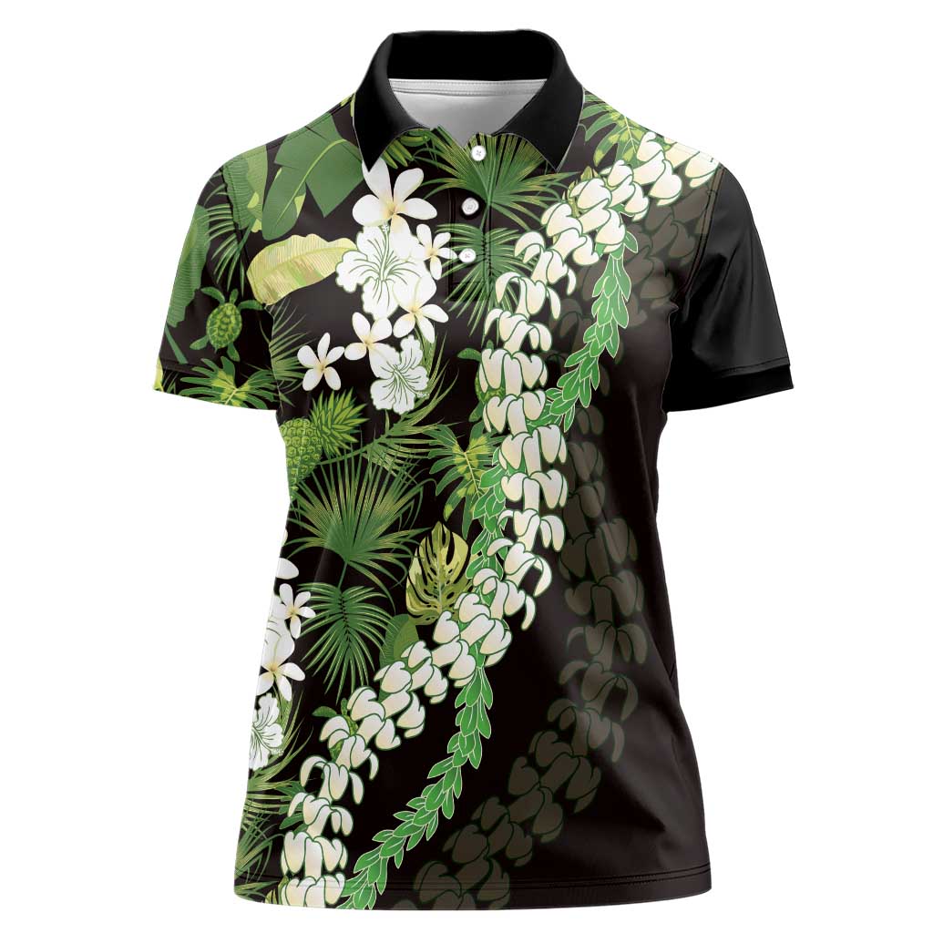 Omaomao Aloha Hawaii Lei Women Polo Shirt Tropical Flowers Elegant Vibe - Polynesian Pride