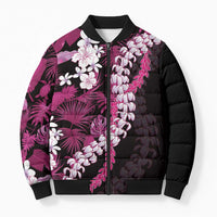 Akala Aloha Hawaii Lei Bomber Puffer Jacket Tropical Flowers Elegant Vibe - Polynesian Pride