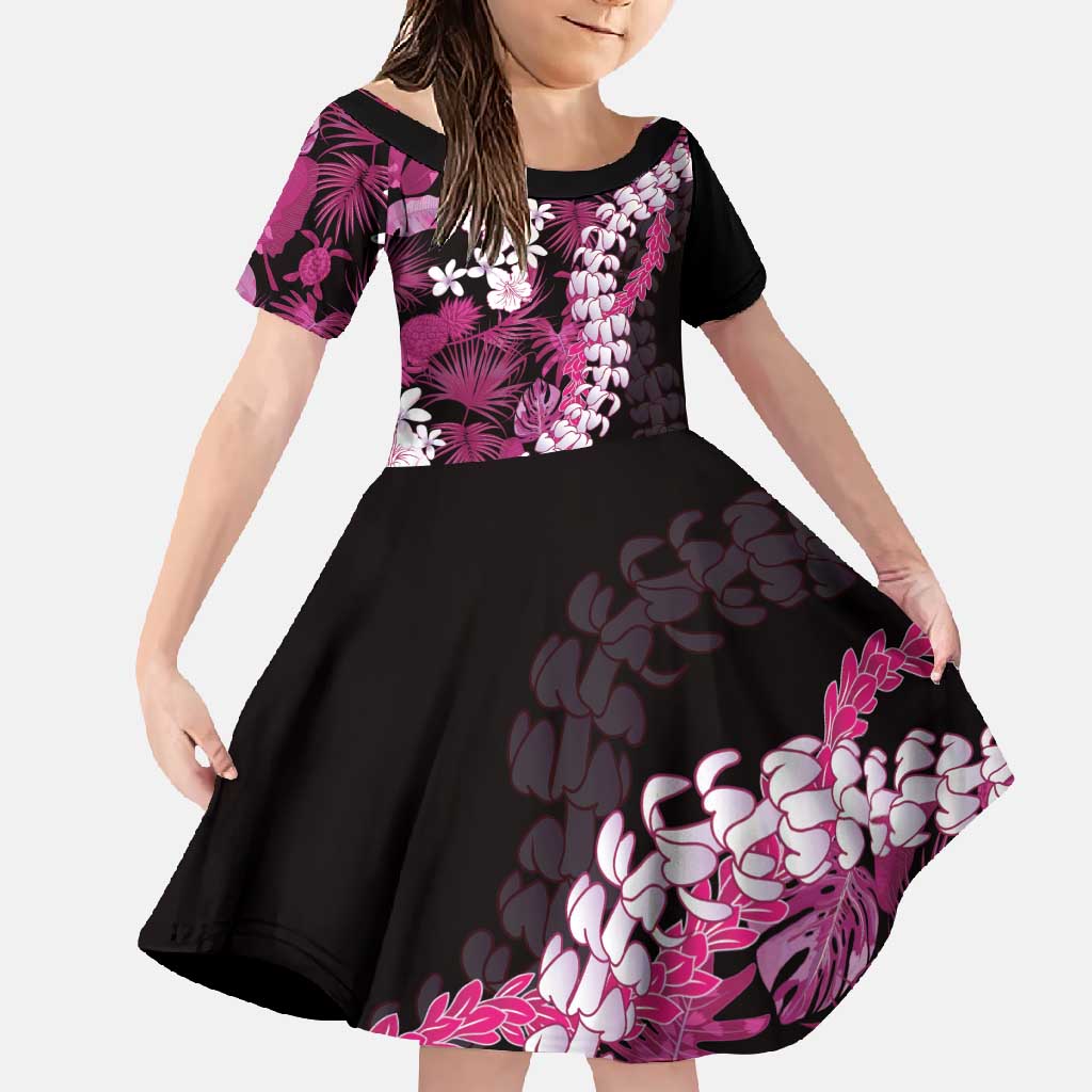 Akala Aloha Hawaii Lei Family Matching Short Sleeve Bodycon Dress and Hawaiian Shirt Tropical Flowers Elegant Vibe - Polynesian Pride