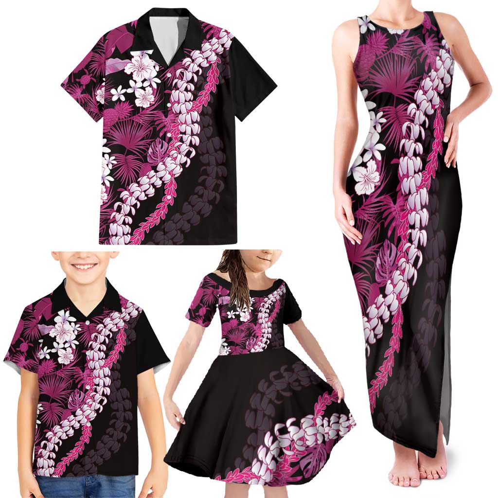 Akala Aloha Hawaii Lei Family Matching Tank Maxi Dress and Hawaiian Shirt Tropical Flowers Elegant Vibe - Polynesian Pride