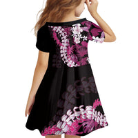 Akala Aloha Hawaii Lei Kid Short Sleeve Dress Tropical Flowers Elegant Vibe - Polynesian Pride