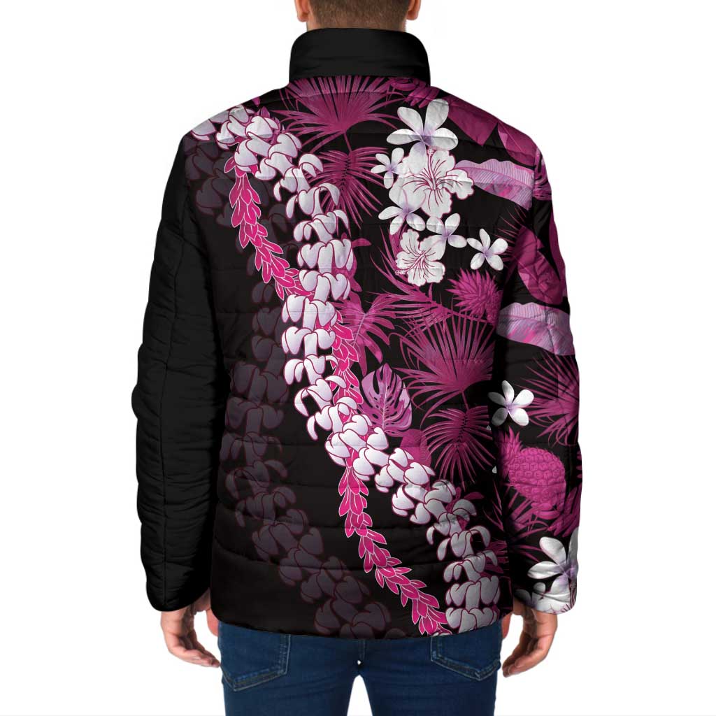 Akala Aloha Hawaii Lei Padded Jacket Tropical Flowers Elegant Vibe - Polynesian Pride