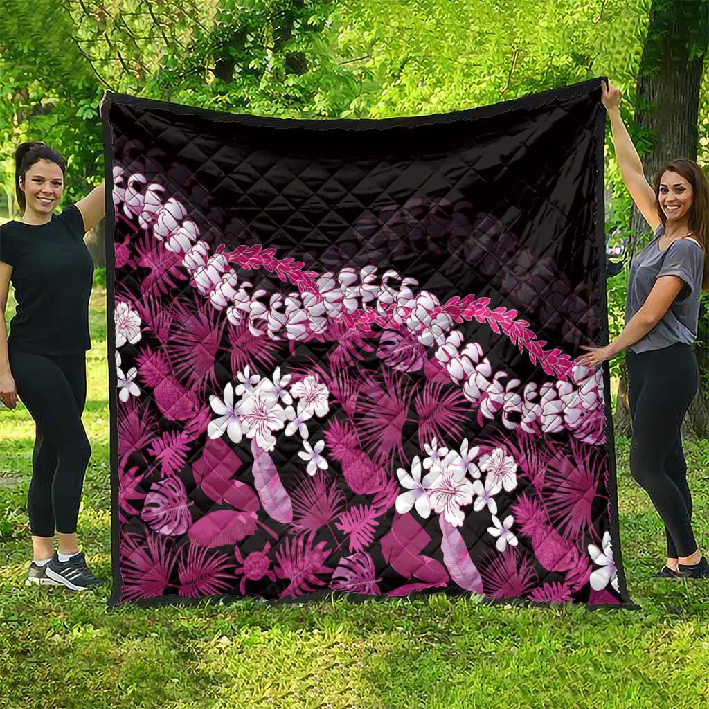 Akala Aloha Hawaii Lei Quilt Tropical Flowers Elegant Vibe - Polynesian Pride