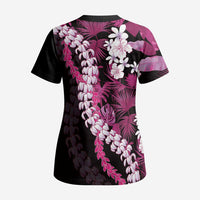 Akala Aloha Hawaii Lei Scrub Top Tropical Flowers Elegant Vibe LT14 - Polynesian Pride