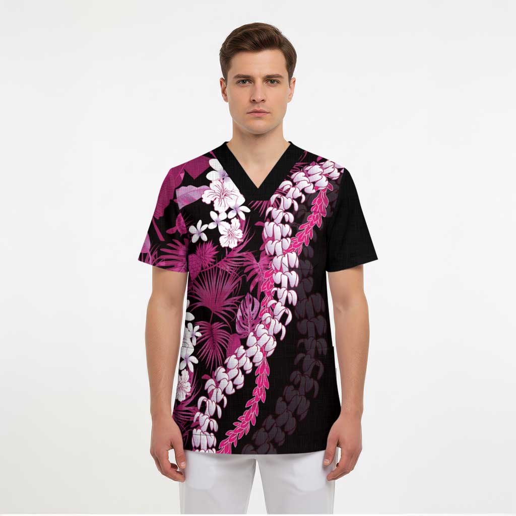 Akala Aloha Hawaii Lei Scrub Top Tropical Flowers Elegant Vibe LT14 - Polynesian Pride